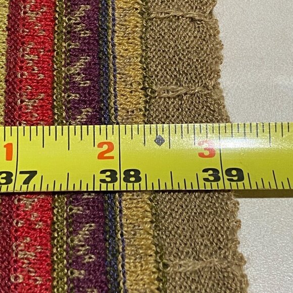 MFH Knits Women Baby Alpaca Silk Scarf 10" X 39" Knit Stripes Bohemian Y2K Retro - Picture 8 of 9